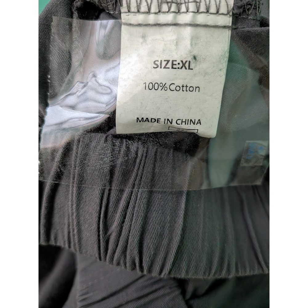 Womens Charcoal Grey 100% Cotton Elastic Waist Drawstring Shorts XL - Picture 3 of 3
